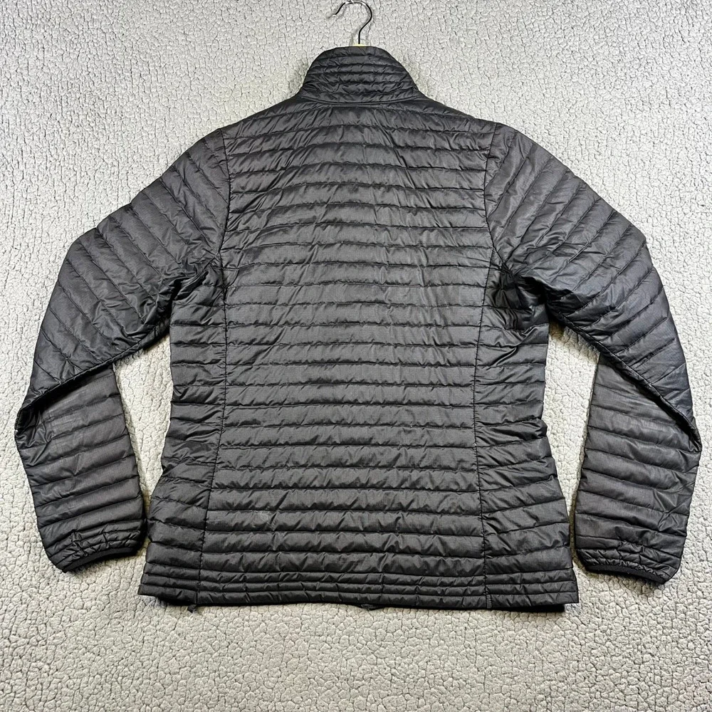 Patagonia Down Sweater Jacket Women's Medium Black Puffer Full Zip Cloudera Logo - Picture 9 of 14